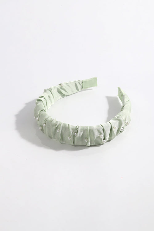 Carraig Donn Mint Green Ruched Pearl Hairband