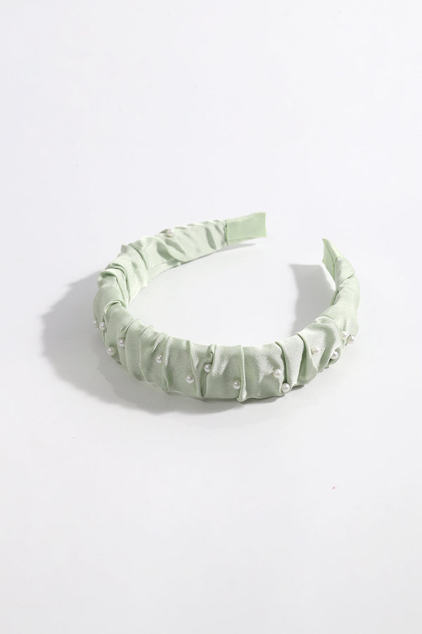 Carraig Donn Mint Green Ruched Pearl Hairband