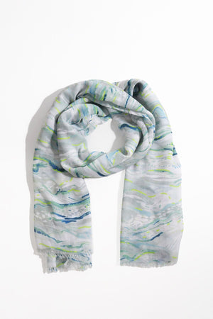 Carraig Donn Mint Green Wave Print Scarf