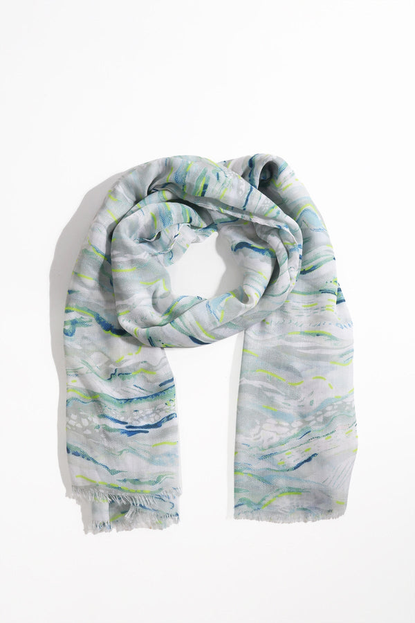 Carraig Donn Mint Green Wave Print Scarf