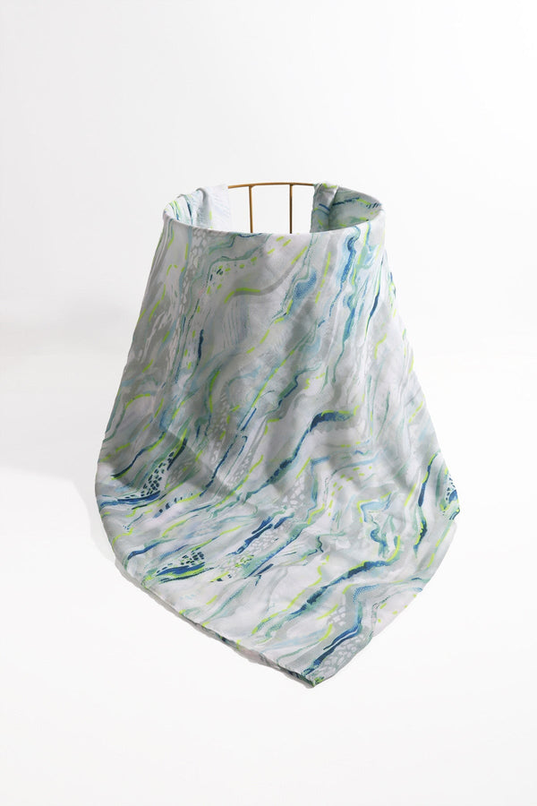 Carraig Donn Mint Green Wave Print Scarf