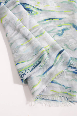 Carraig Donn Mint Green Wave Print Scarf