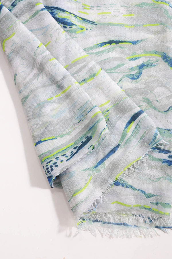 Carraig Donn Mint Green Wave Print Scarf