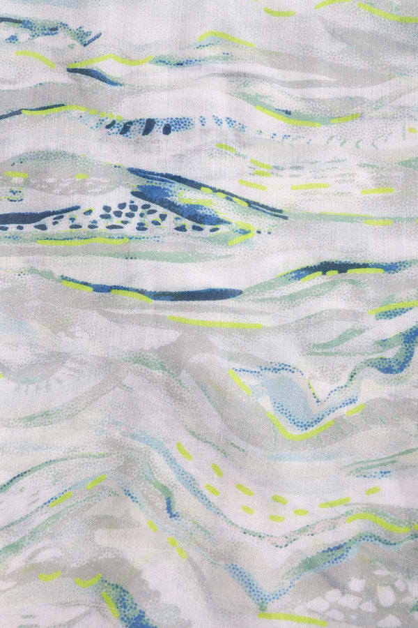 Carraig Donn Mint Green Wave Print Scarf
