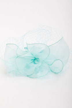 Carraig Donn Mint Hairband Fascinator with Net & Feathers