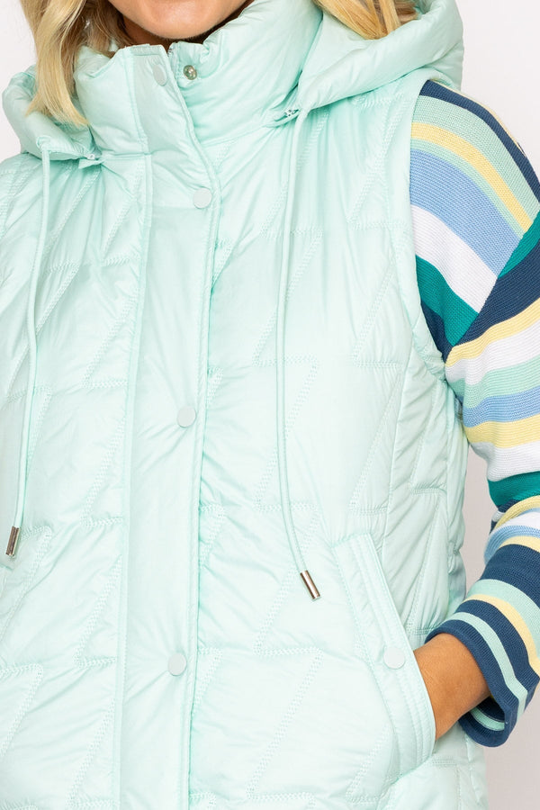 Carraig Donn Mint Padded Hooded Gilet