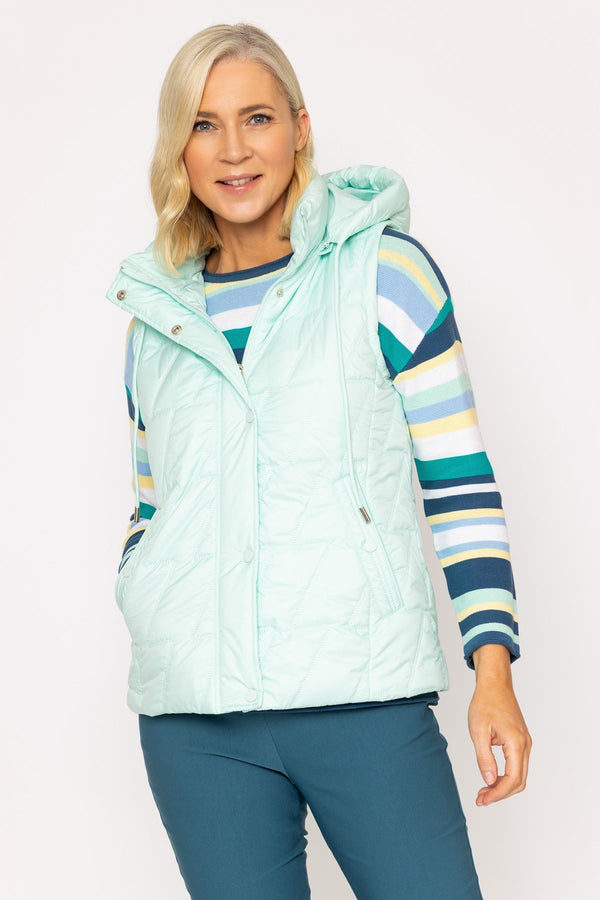 Carraig Donn Mint Padded Hooded Gilet