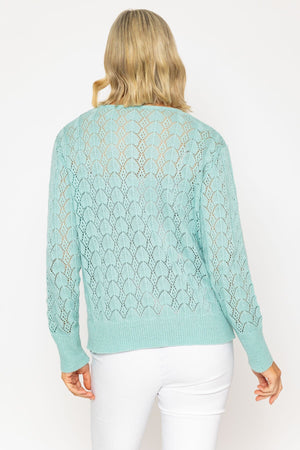 Carraig Donn Mint Pointelle Sweater
