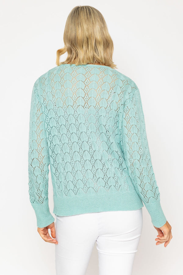 Carraig Donn Mint Pointelle Sweater