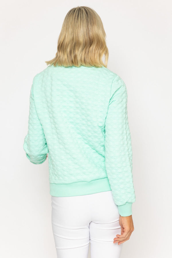 Carraig Donn Mint Textured Jersey Bomber Jacket
