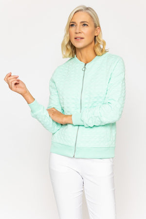 Carraig Donn Mint Textured Jersey Bomber Jacket