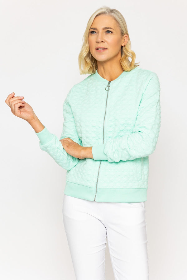 Carraig Donn Mint Textured Jersey Bomber Jacket