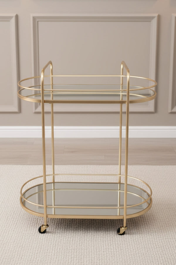 Carraig Donn Mirrored Two-Tier Bar Cart