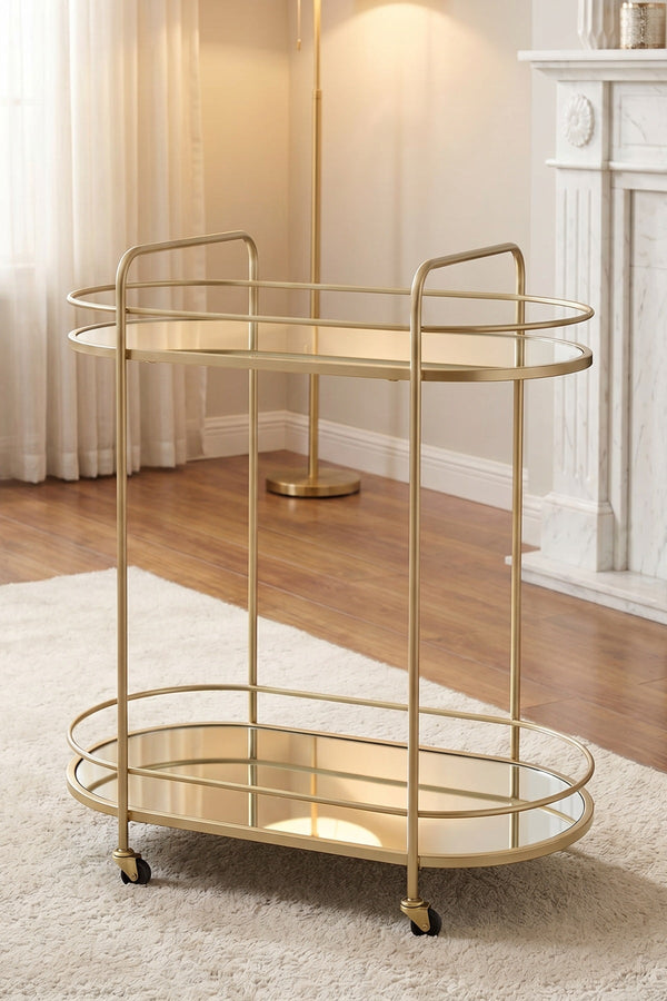 Carraig Donn Mirrored Two-Tier Bar Cart