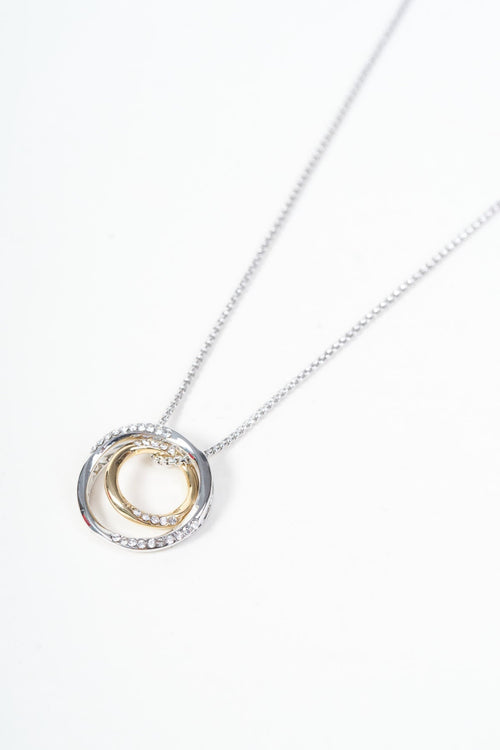 Carraig Donn Mixed Metal Circle Pendant Necklace