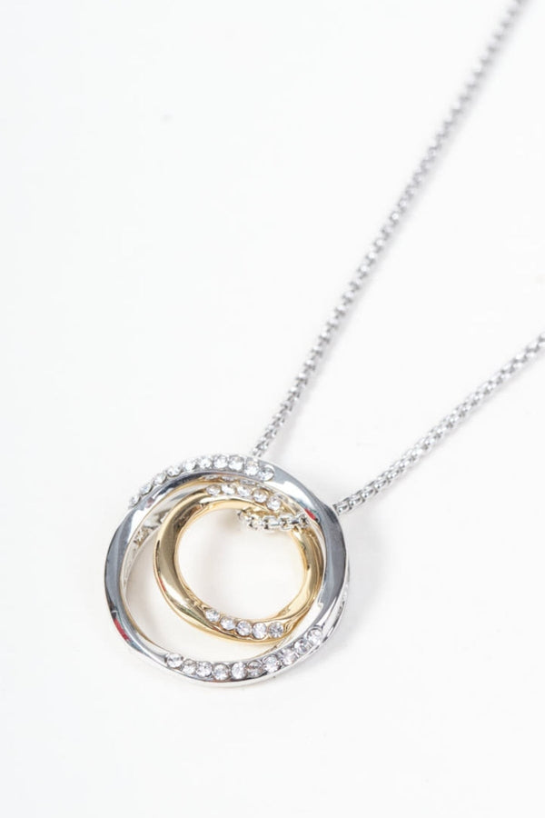 Carraig Donn Mixed Metal Circle Pendant Necklace