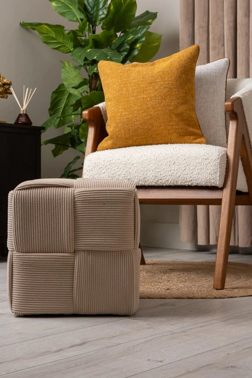 Mocha Rubix Corduroy Stool