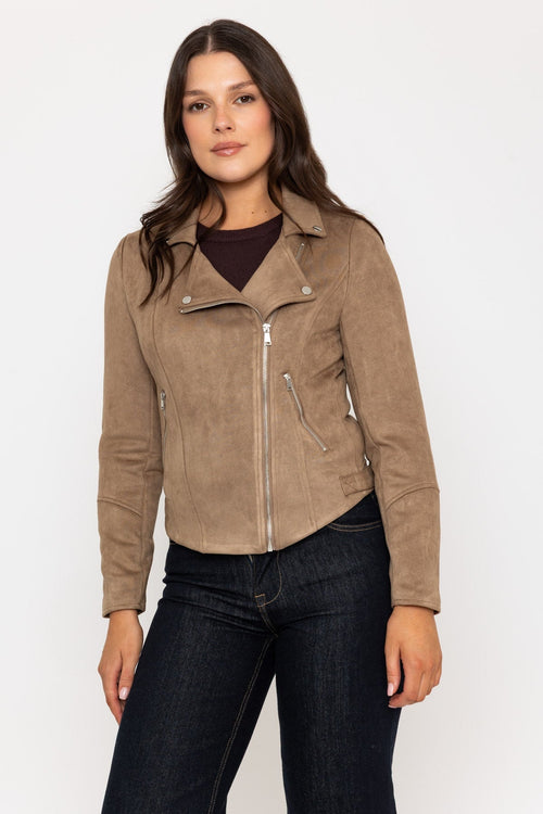 Carraig Donn Mocha Suedette Biker Jacket