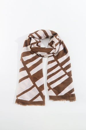 Mono Print Scarf in Brown