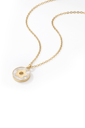 Carraig Donn Mother Of Pearl Disc Pendant Necklace