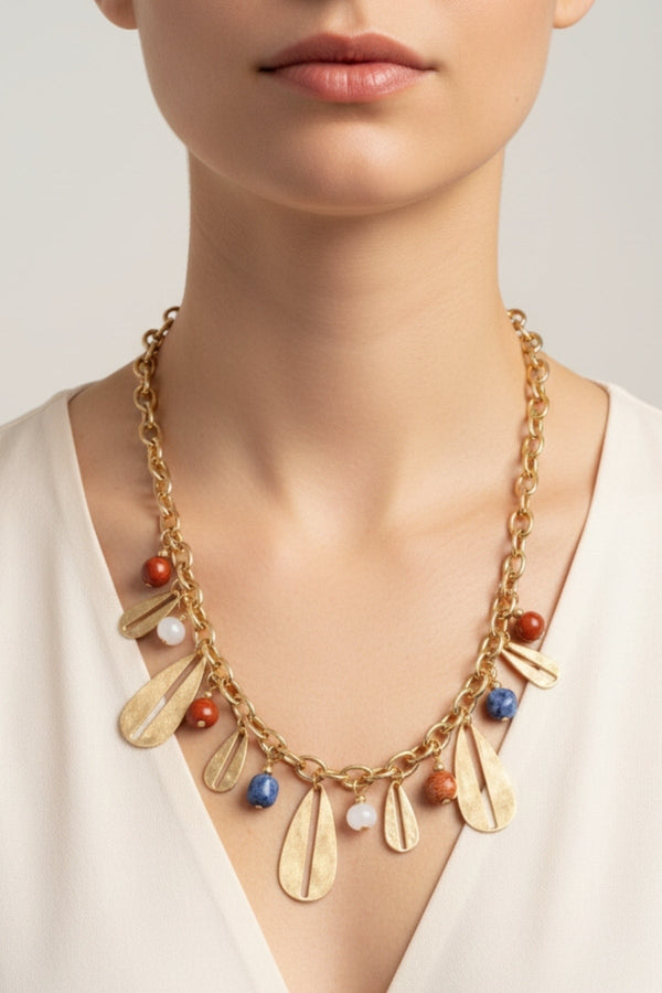 Carraig Donn Multi Beaded Gold Necklace