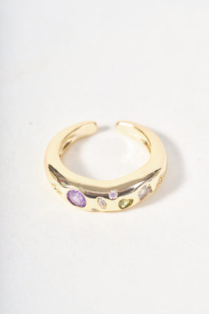 Carraig Donn Multi Colour Stone Inset Open Ring