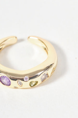 Carraig Donn Multi Colour Stone Inset Open Ring