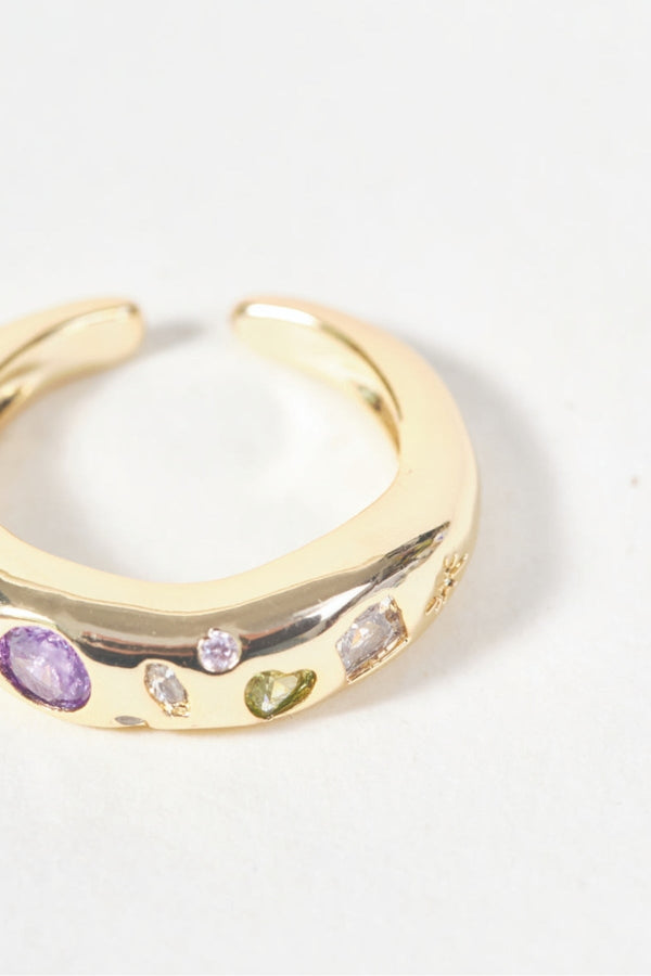Carraig Donn Multi Colour Stone Inset Open Ring