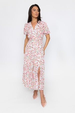 Carraig Donn Multi Print Short Sleeve Siobhan Midi Dress