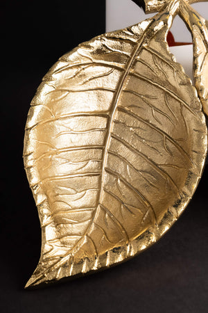 Carraig Donn Multi Purpose Golden Double Leaf Shape Dish