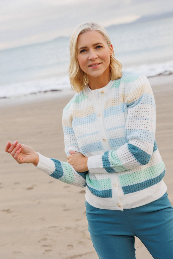 Carraig Donn Multi Stripe Cardigan