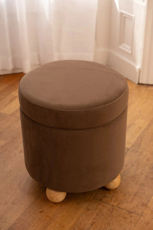 Carraig Donn Mushroom Brown Velvet Storage Stool
