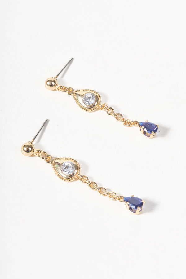 Carraig Donn Navy Beaded Drop Earrings