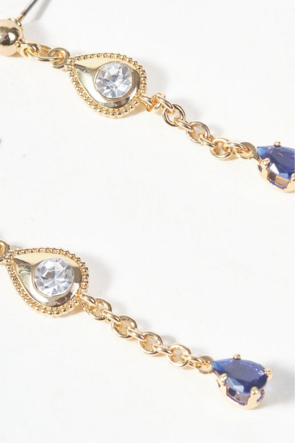 Carraig Donn Navy Beaded Drop Earrings