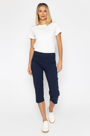 Carraig Donn Navy Bengaline Crop Trousers