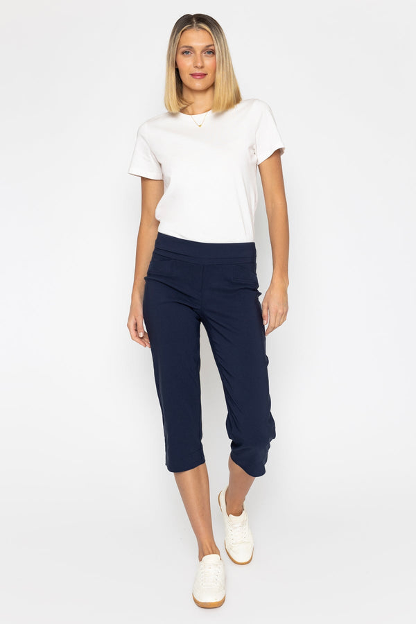 Carraig Donn Navy Bengaline Crop Trousers