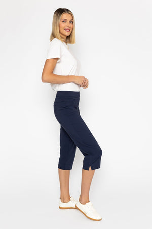 Carraig Donn Navy Bengaline Crop Trousers