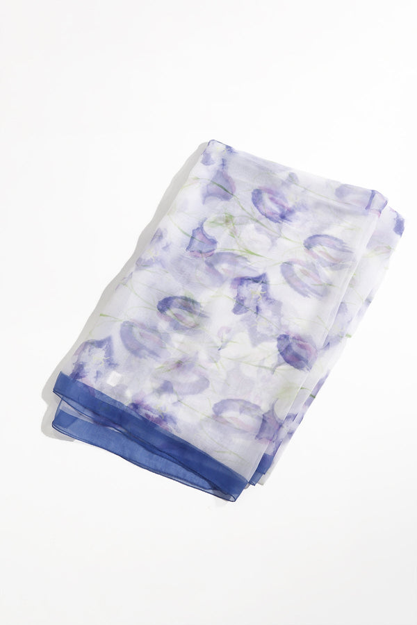Carraig Donn Navy Border Print Scarf