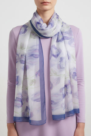 Carraig Donn Navy Border Print Scarf
