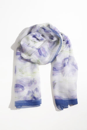 Carraig Donn Navy Border Print Scarf