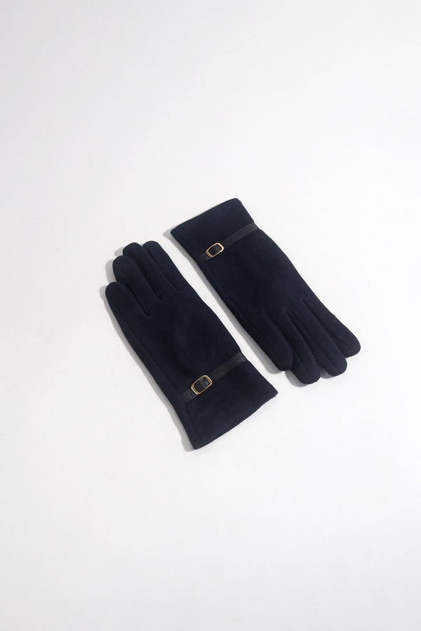 Carraig Donn Navy Buckle Trim Gloves