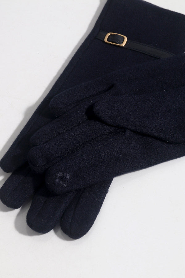 Carraig Donn Navy Buckle Trim Gloves