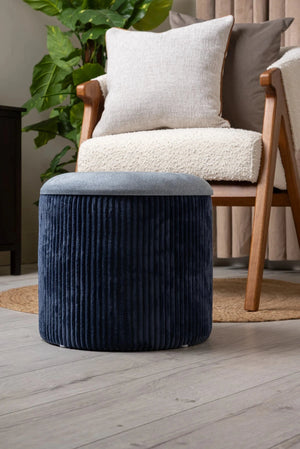 Carraig Donn Navy Cara Corduroy Storage Stool