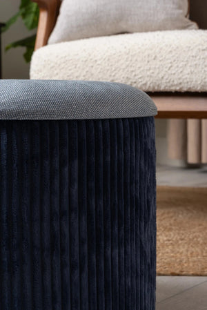 Carraig Donn Navy Cara Corduroy Storage Stool