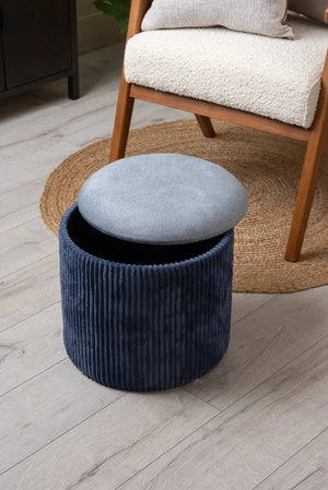 Carraig Donn Navy Cara Corduroy Storage Stool