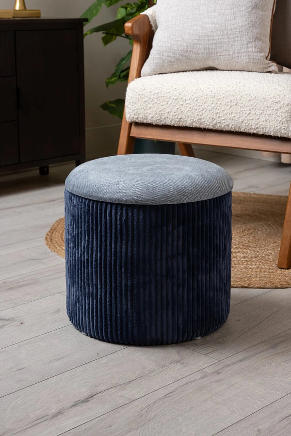 Carraig Donn Navy Cara Corduroy Storage Stool