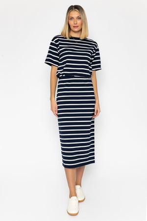 Carraig Donn Navy Cotton French Terry Skirt