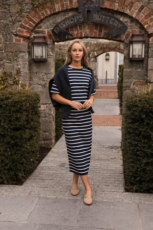 Carraig Donn Navy Cotton French Terry Skirt