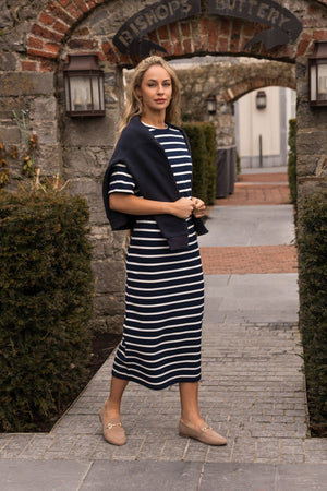 Carraig Donn Navy Cotton French Terry Skirt