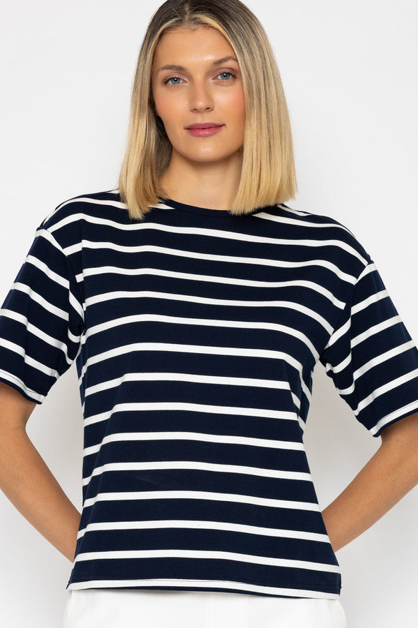 Carraig Donn Navy Cotton French Terry T-Shirt